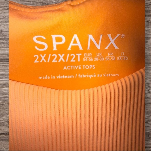 SPANX Contour Rib Mock Neck Crop Top Melon Sorbet Sleeveless NWT 2X - Picture 7 of 7